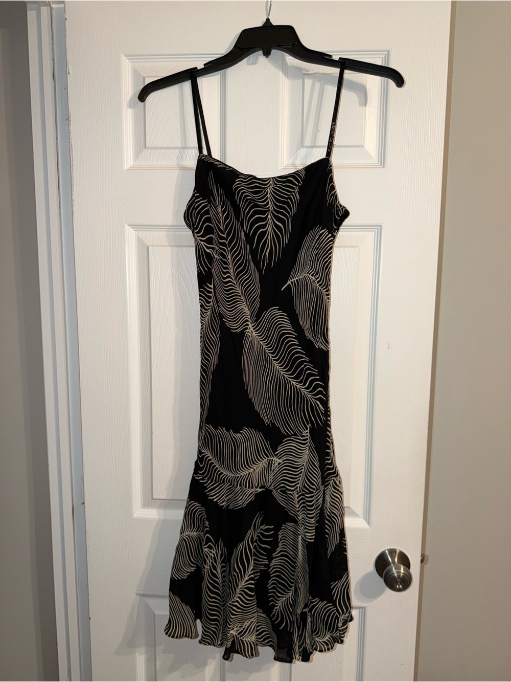 VTG Y2K Eva Blue Black Cream Printed Slip Dress 12 Bratz Core